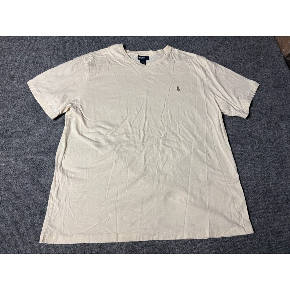 Polo Ralph Lauren Shirt Mens XXL Short Sleeve Cotton Beige Tee Shirt